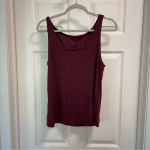 Women's Burgundy slinky rib Tank Top